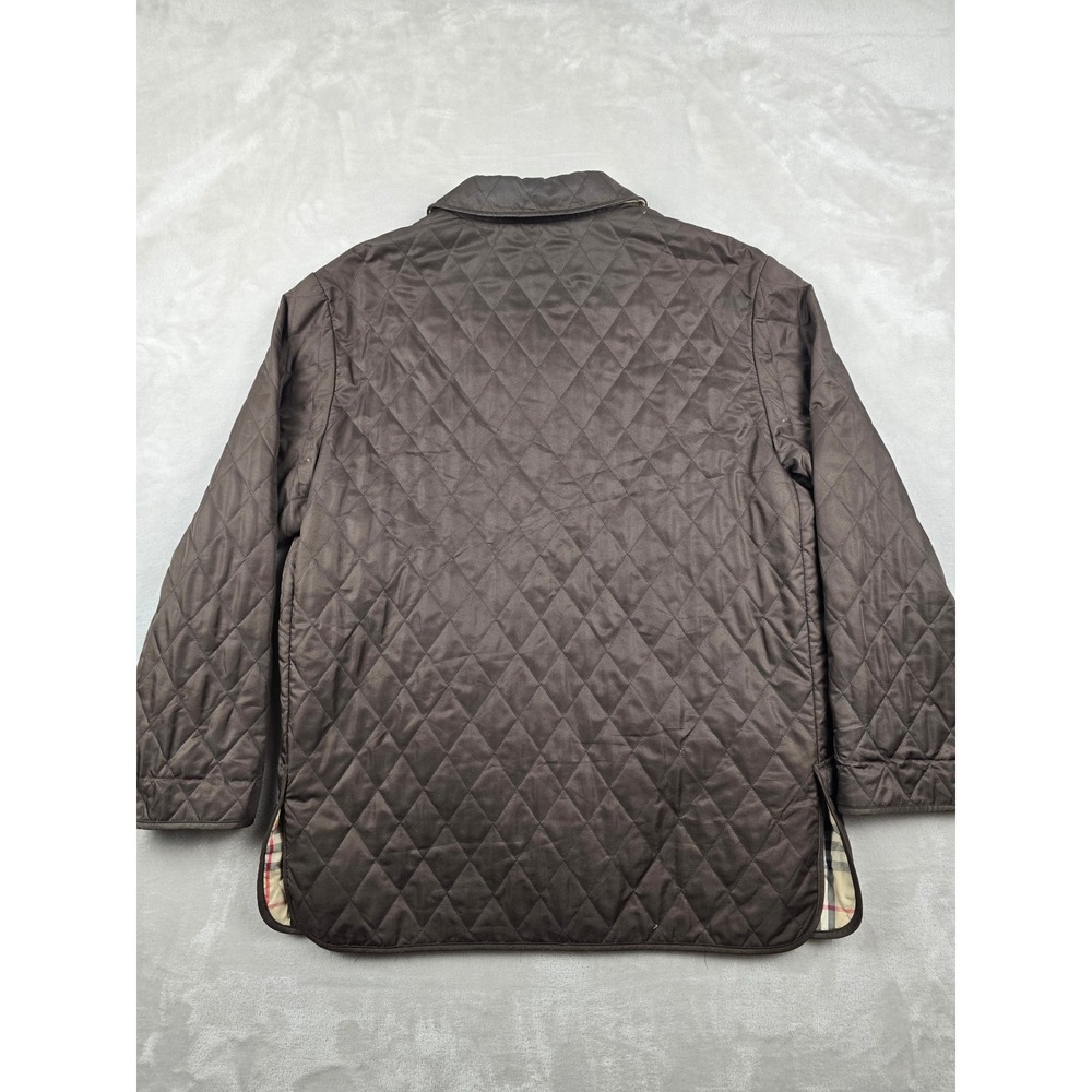 Burberry London Diamond Quilted Jacket Women XL Brown Nova Check Lining - Picture 15 of 16